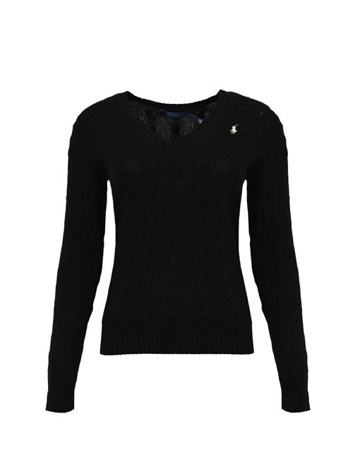 Maglia a trecce in lana e cashmere Nero POLO RALPH LAUREN | 211971866005